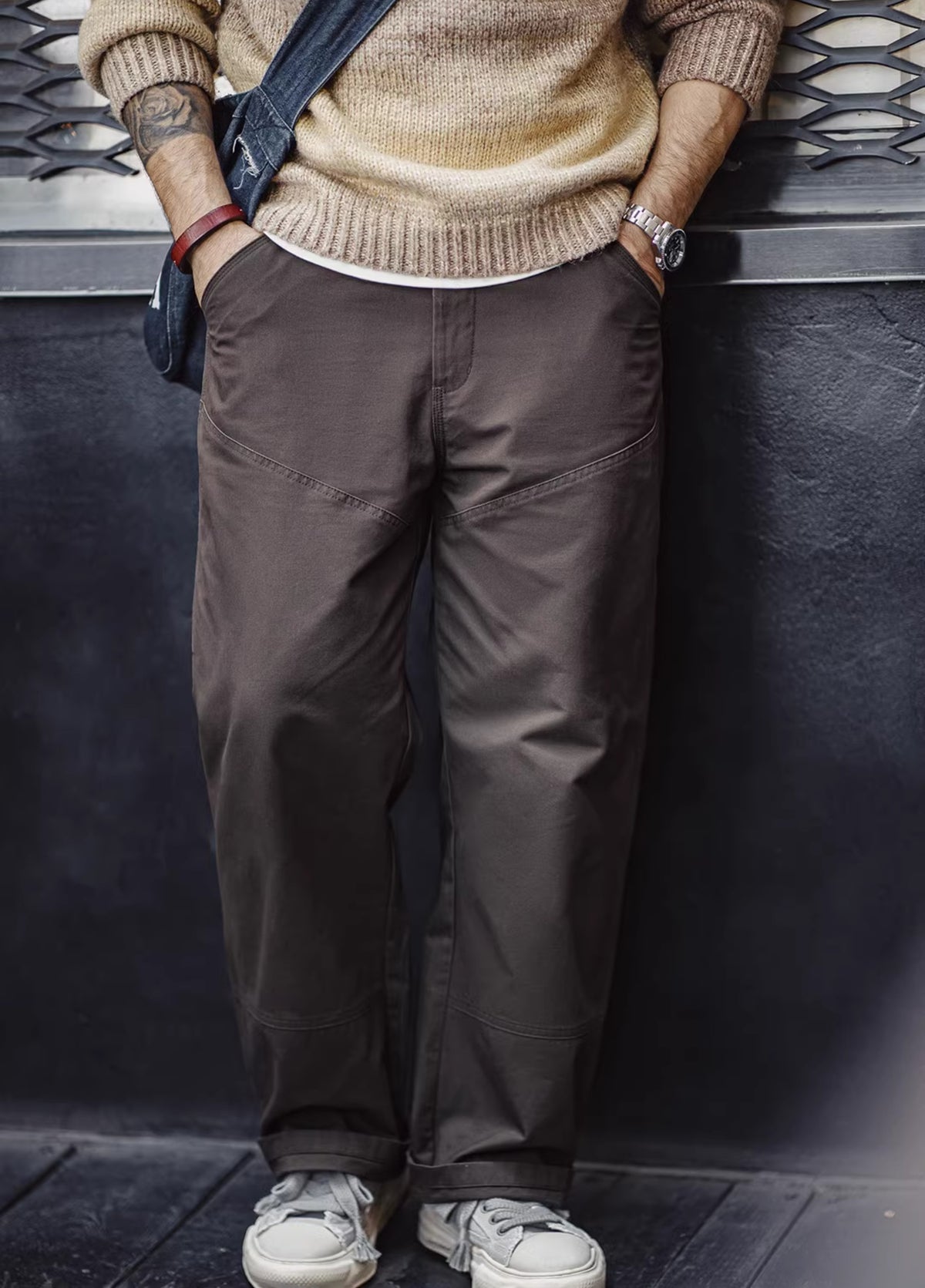 American Retro Clean Fit Logging Texture Sense Cotton Men's Trousers - Harmony Gallery