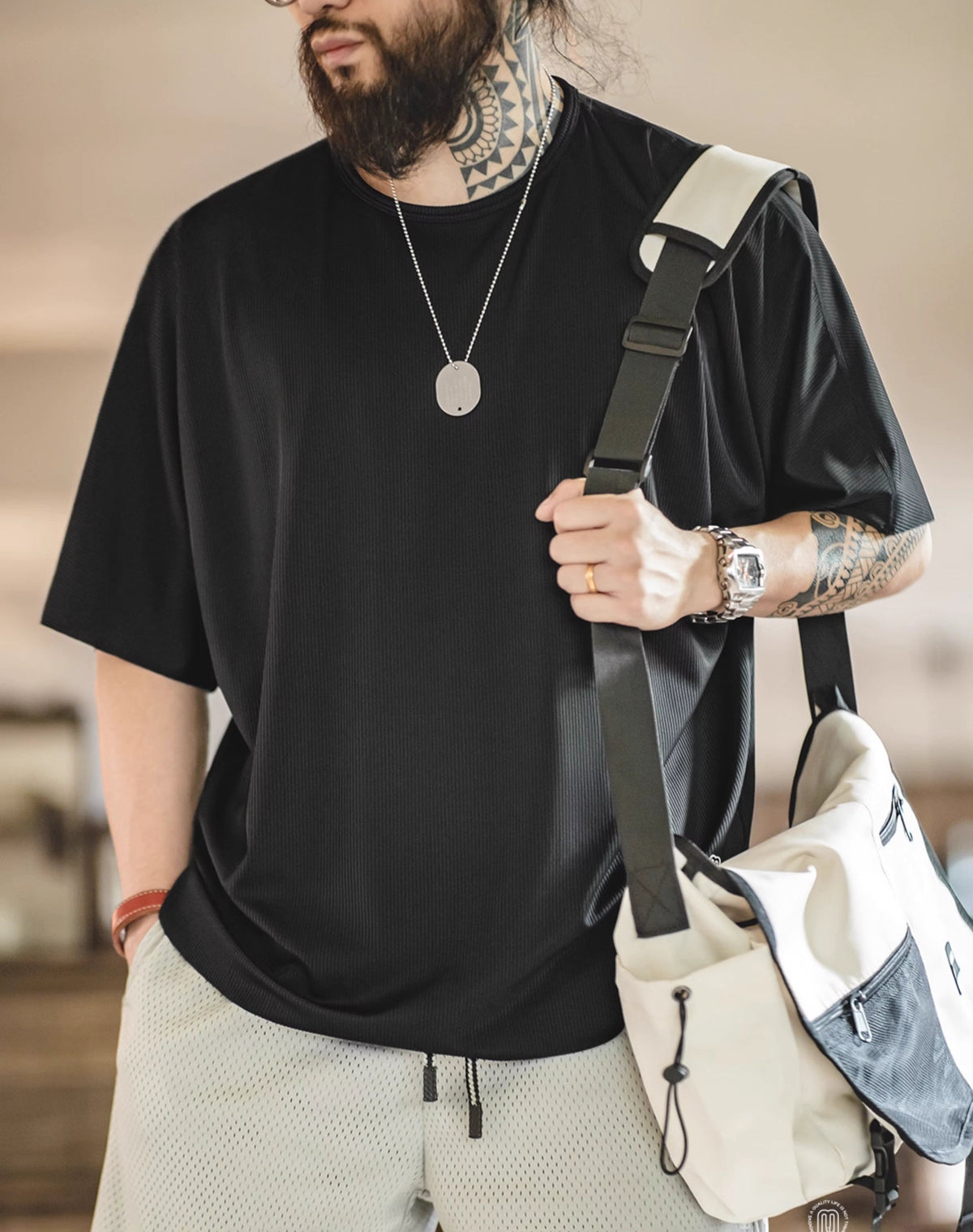 American Technology Cool Ice Silk Knitted Breathable Men's T-Shirt - Harmony Gallery