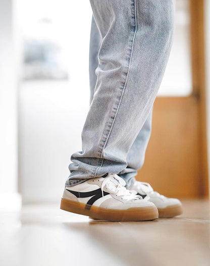 American Retro Versatile Moral White Flat Men's Sports Shoes - Harmony Gallery