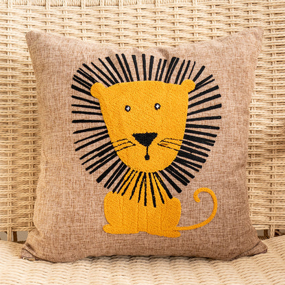 Charming Animal-Themed Decorative Linen Textured Fabric Throw Pillows - Harmony Gallery