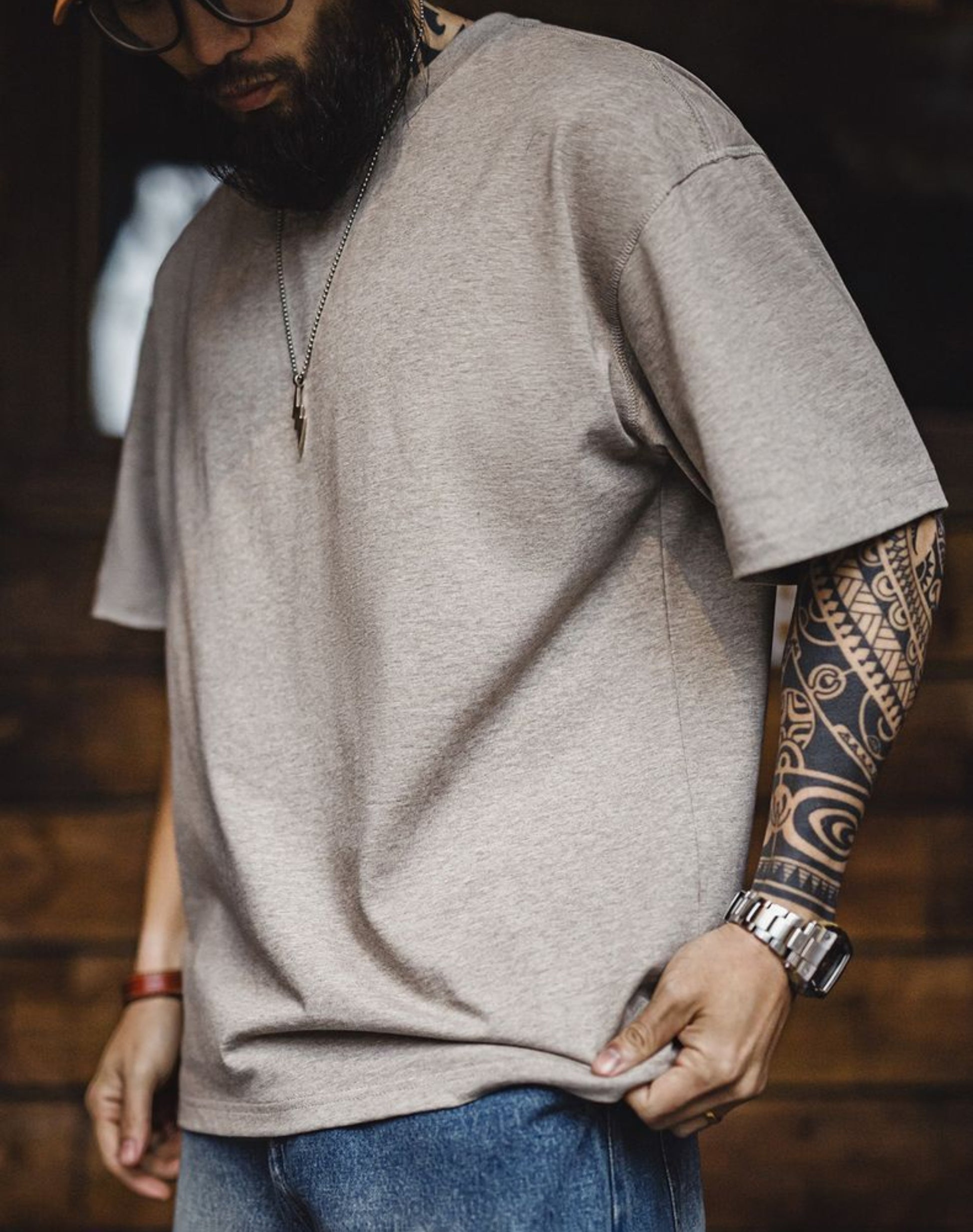 American Pure Cotton Heavy Short Sleeve Cool Antibacterial Half Sleeve Men's T-Shirt - Harmony Gallery
