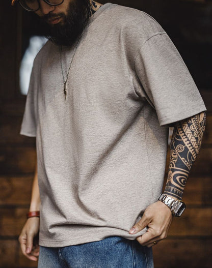 American Pure Cotton Heavy Short Sleeve Cool Antibacterial Half Sleeve Men's T-Shirt - Harmony Gallery