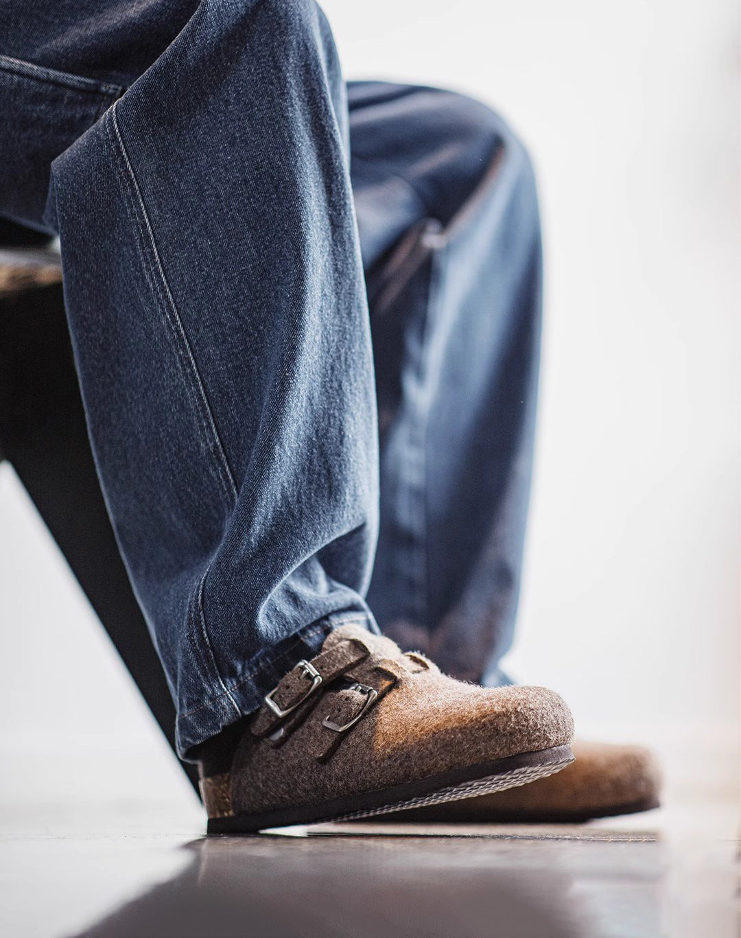 American Wool Felt Thickened Slip-On Outer Wear Cork Bottom Men's Sandal - Harmony Gallery