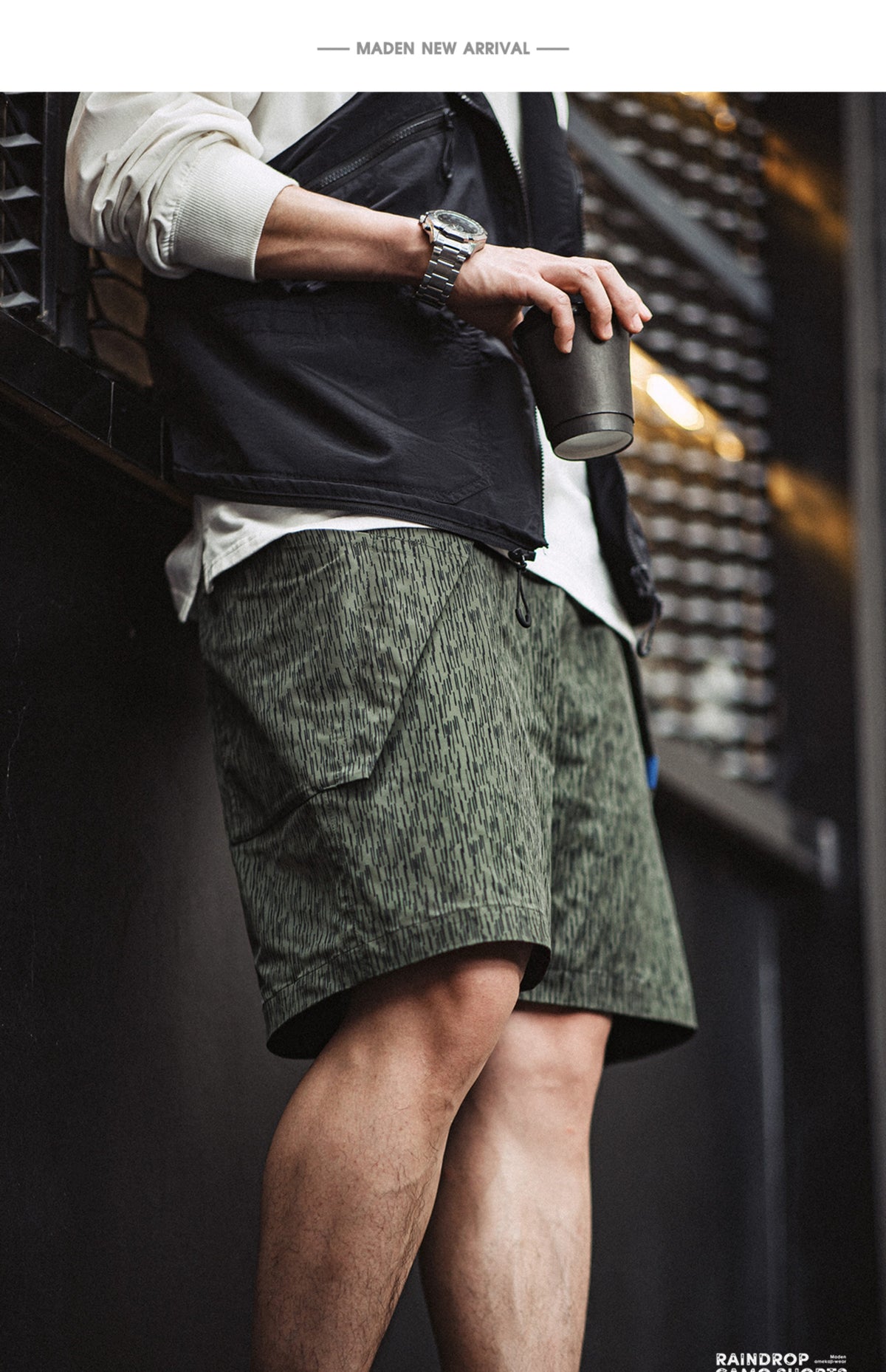 American Retro Raindrop Camouflage Military Functional Men's Shorts - Harmony Gallery