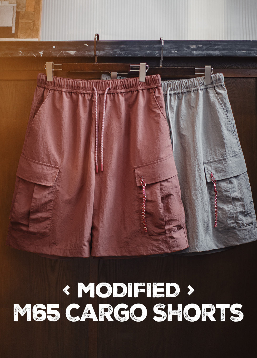 American Retro M65 Mountain Loose Straight Multi-Pocket Thin Men's Shorts - Harmony Gallery