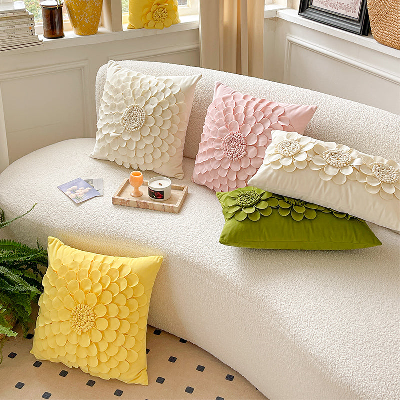 Vibrant Blossom Beauty 3D Floral Decorative Throw Pillows - Harmony Gallery