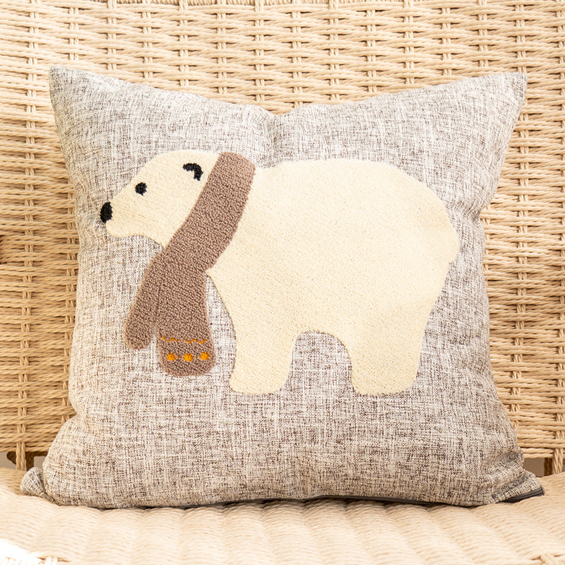 Charming Animal-Themed Decorative Linen Textured Fabric Throw Pillows - Harmony Gallery