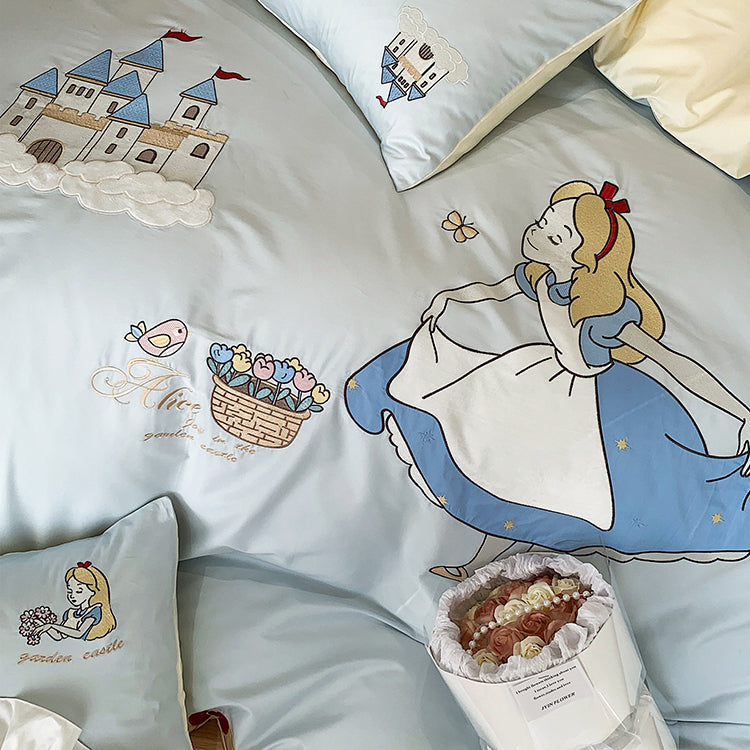 Girls Alice Dream Garden Long-Staple Seven-Piece Pure Cotton Bed Set - Harmony Gallery