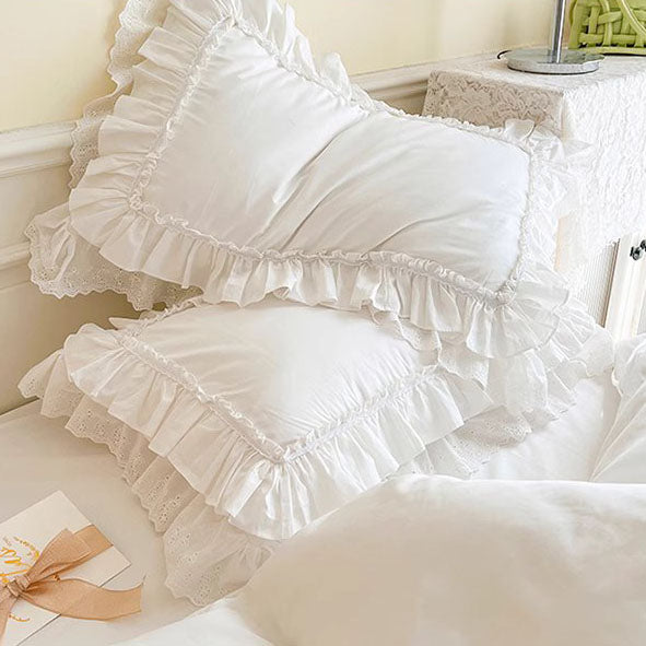 Nordic Light Luxury Princess Lace Net Cotton Four-piece Bed Set - Harmony Gallery