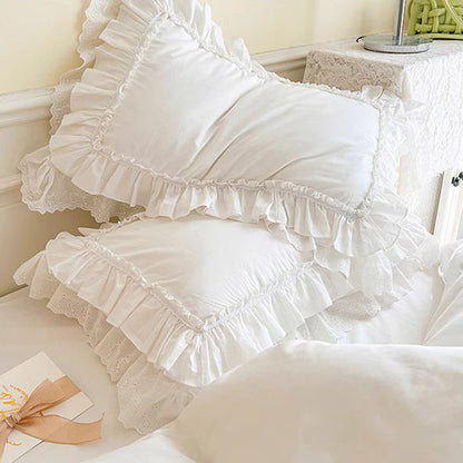 Nordic Light Luxury Princess Lace Net Cotton Four-piece Bed Set - Harmony Gallery