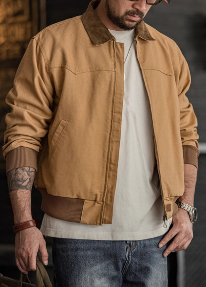 American Retro Heavy Canvas Washed Cotton Short  Men's Jacket - Harmony Gallery