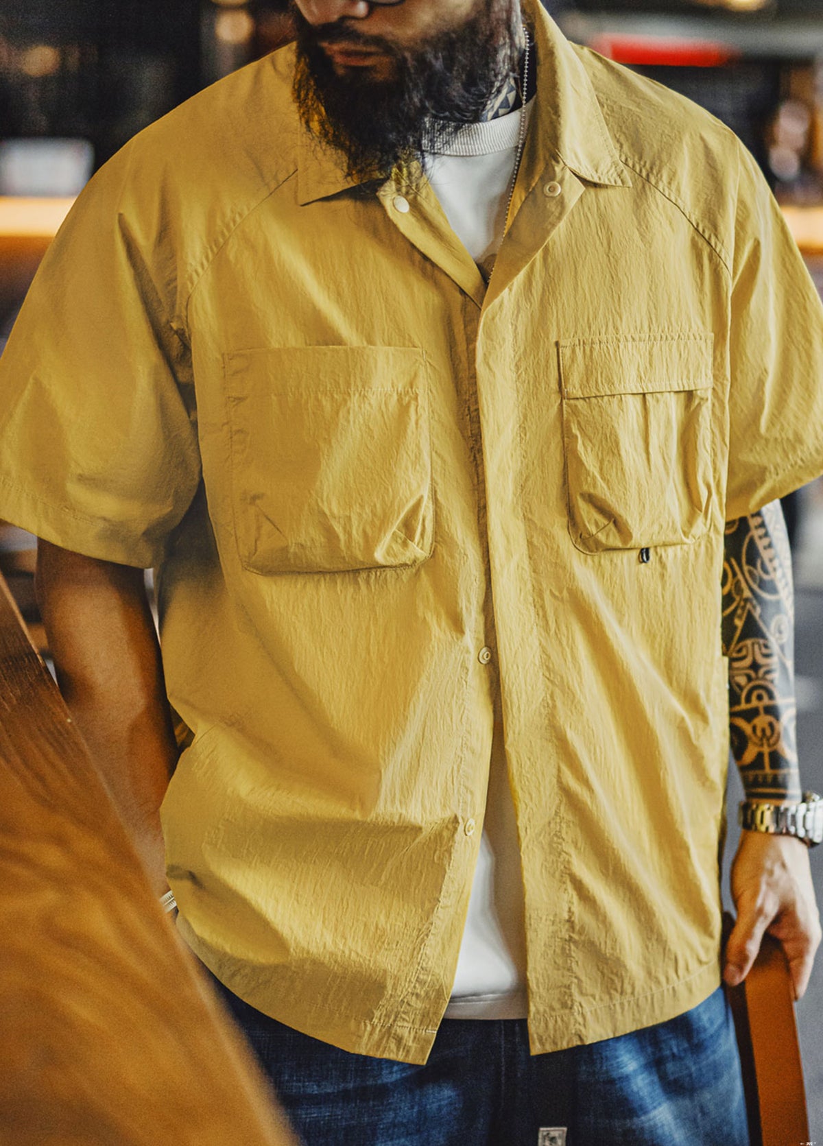 American Mountain Outdoor Quick-Drying Texture Thin Pocket Men's Shirt - Harmony Gallery