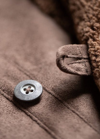 American Retro B7 Suede Parka Mid-Length Faux Lambswool Thickened Men's Coat - Harmony Gallery