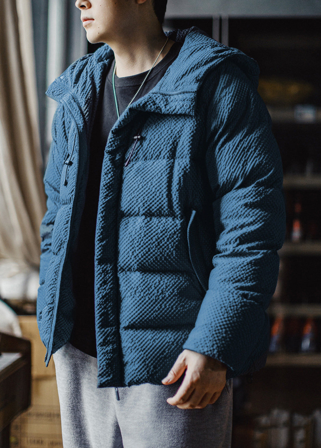 American Workwear Seersucker Outerwear High Loft Textured Men's Jacket - Harmony Gallery