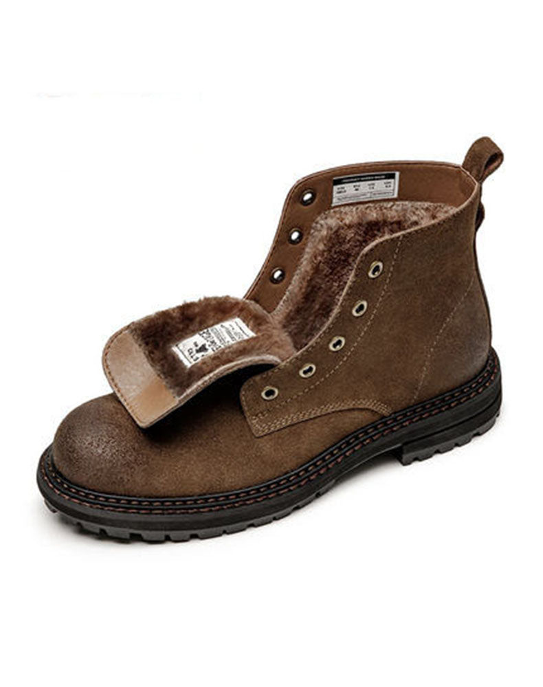 Casual Middle-Cut Brown Retro Tooling Martin Men's Desert Boot - Harmony Gallery