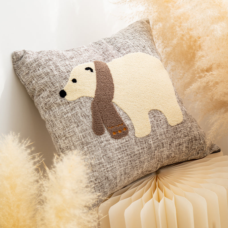 Charming Animal-Themed Decorative Linen Textured Fabric Throw Pillows - Harmony Gallery