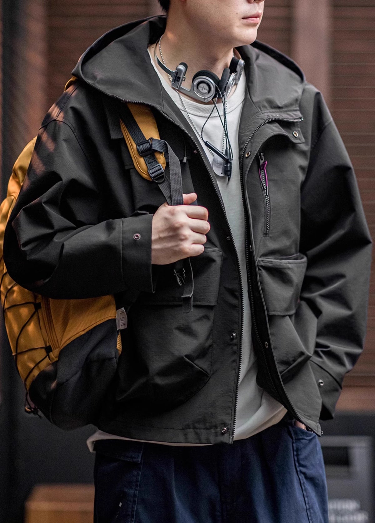 American Multi-Pocket Functional Outdoor Silhouette Sports Men's Jacket - Harmony Gallery