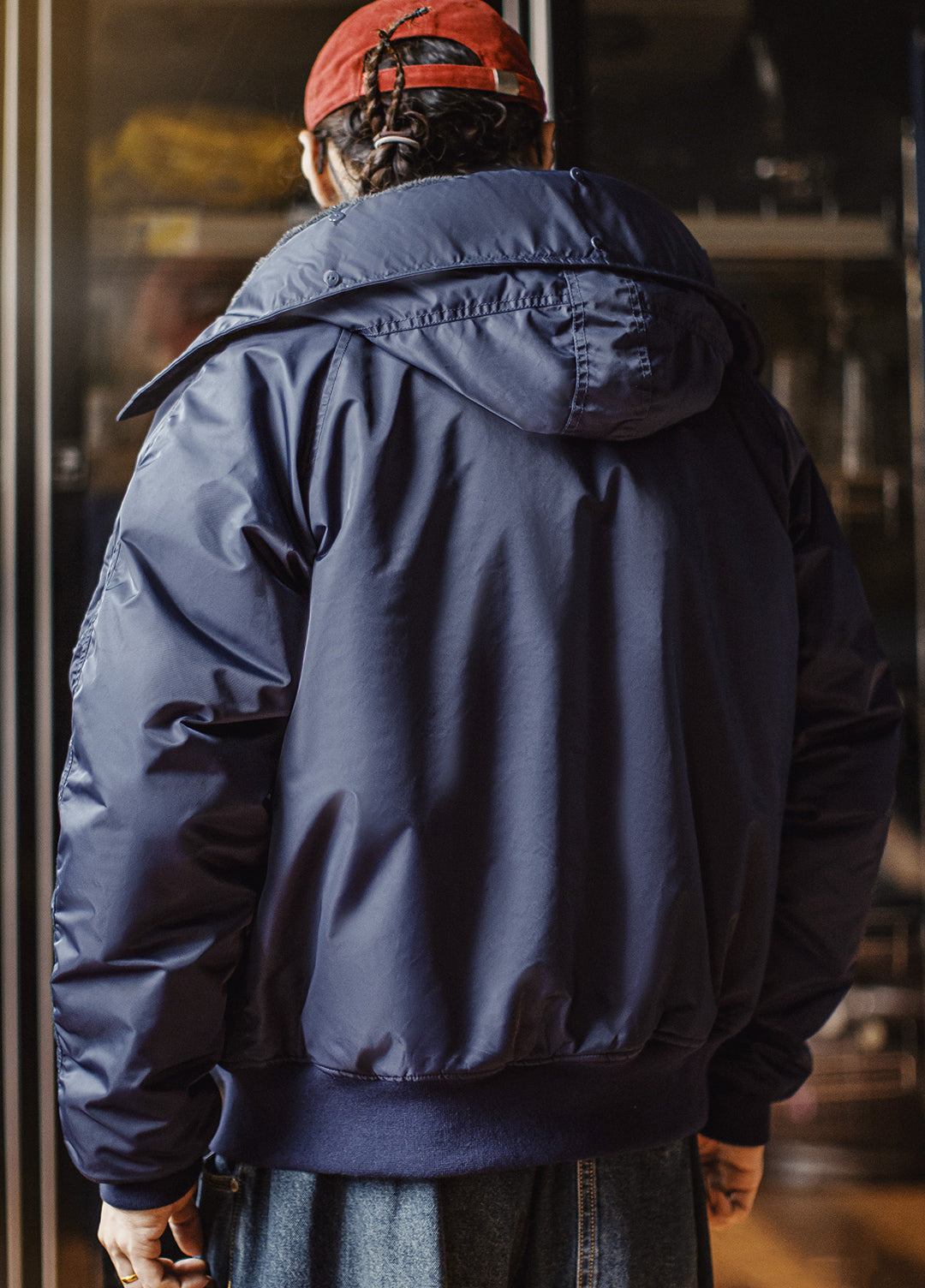 American Retro N2A Fur Collar Parka Blue Mountain Eagle Cotton Men's Jacket - Harmony Gallery