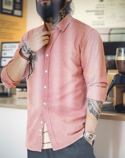 American Casual Button Cotton Commuter Business Plaid Men's Shirt - Harmony Gallery