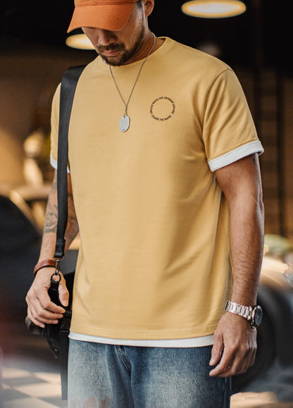 American Retro Back Foaming Printed Heavy Ginger Creative Men's T-Shirt - Harmony Gallery