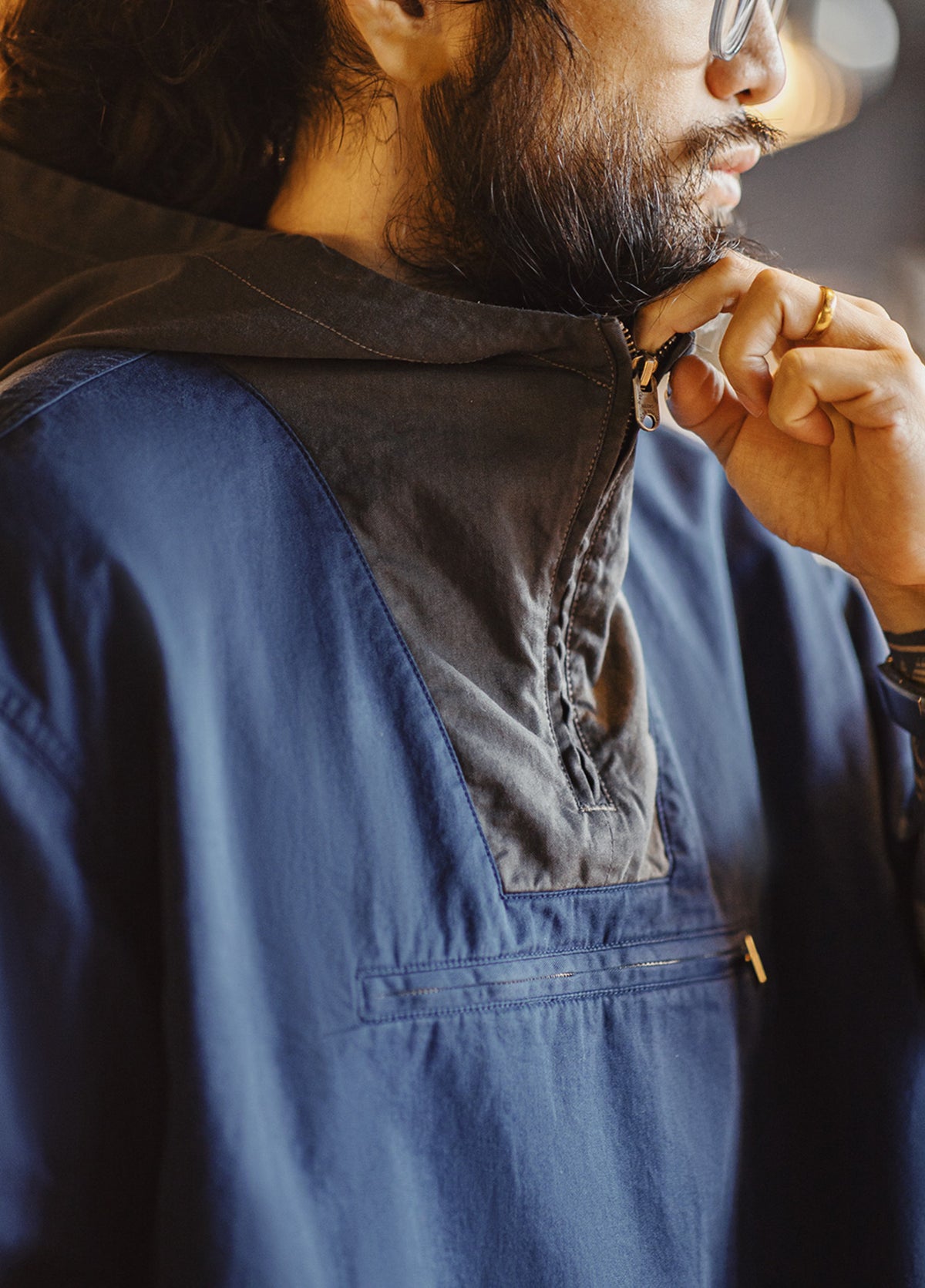 American Retro Color Matching Hooded Standard Deck Suit Pullover Men's Sweater - Harmony Gallery