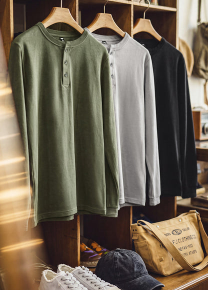 American Henry Collar Fleece-Lined Base Slim Inner Layer Men's Sweater - Harmony Gallery