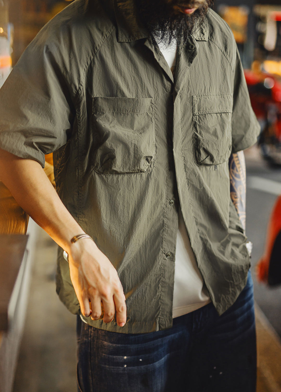 American Mountain Outdoor Quick-Drying Texture Thin Pocket Men's Shirt - Harmony Gallery