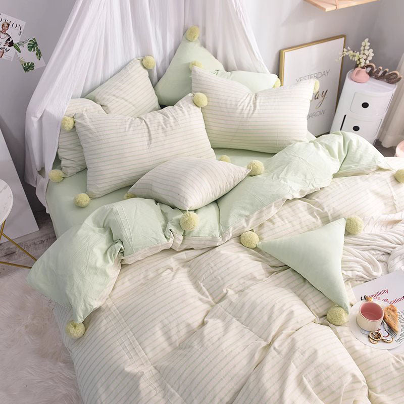 Princess Heart Pure Cotton Washed Cool four-piece Bed Set - Harmony Gallery