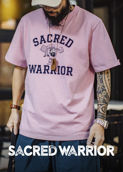 American Retro Print Flocked Loose Summer Daily Men's T-Shirt