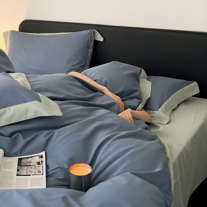 Light Luxury Pure Cotton Brushed Four-Piece Thickened Bed Set - Harmony Gallery