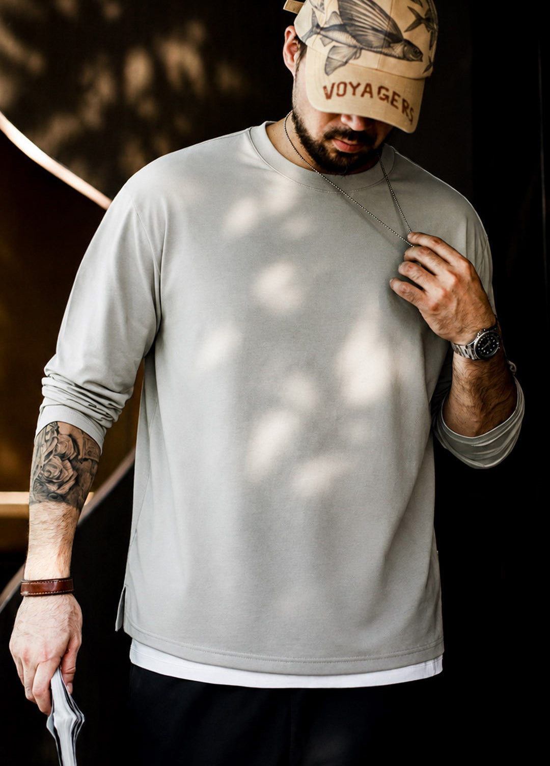 American Solid Color Mint Base Quick-Dry Top Inner Layer Men's Sweater - Harmony Gallery