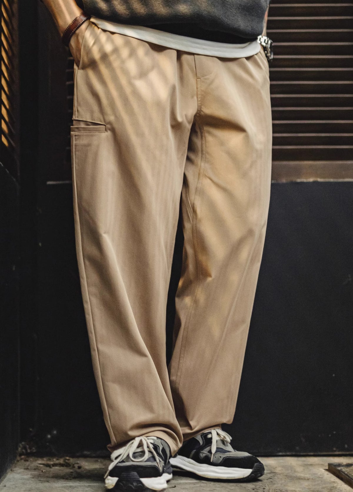 American Herringbone Easy Pants Clean Fit Straight Tapered Men's Trousers - Harmony Gallery