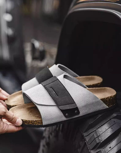 Mules Cork Outer Wear Flip Flops Casual Velcro Outing Men's Sandal - Harmony Gallery