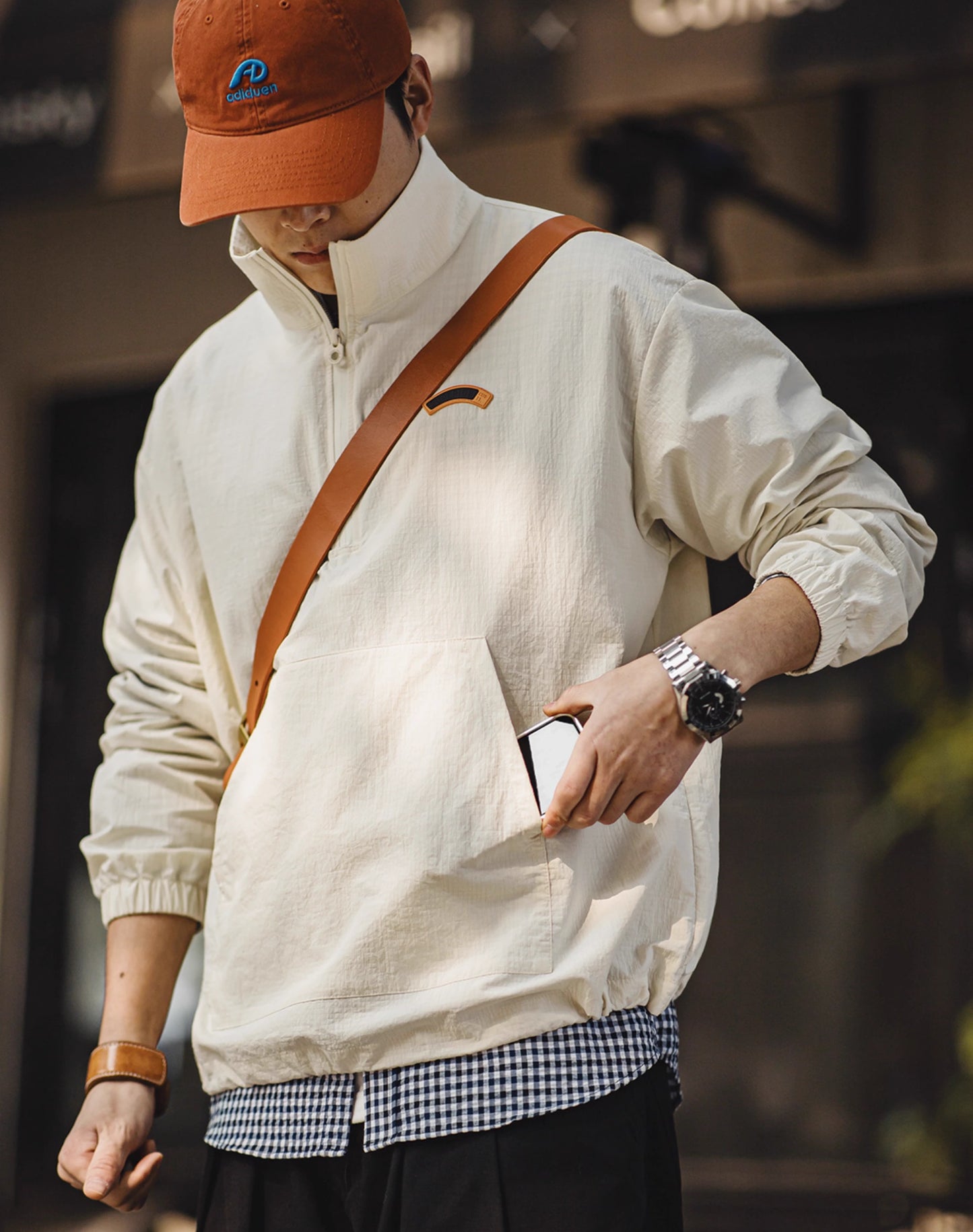 American Retro Workwear Half-Zip Sports Pullover Men's Sweater - Harmony Gallery