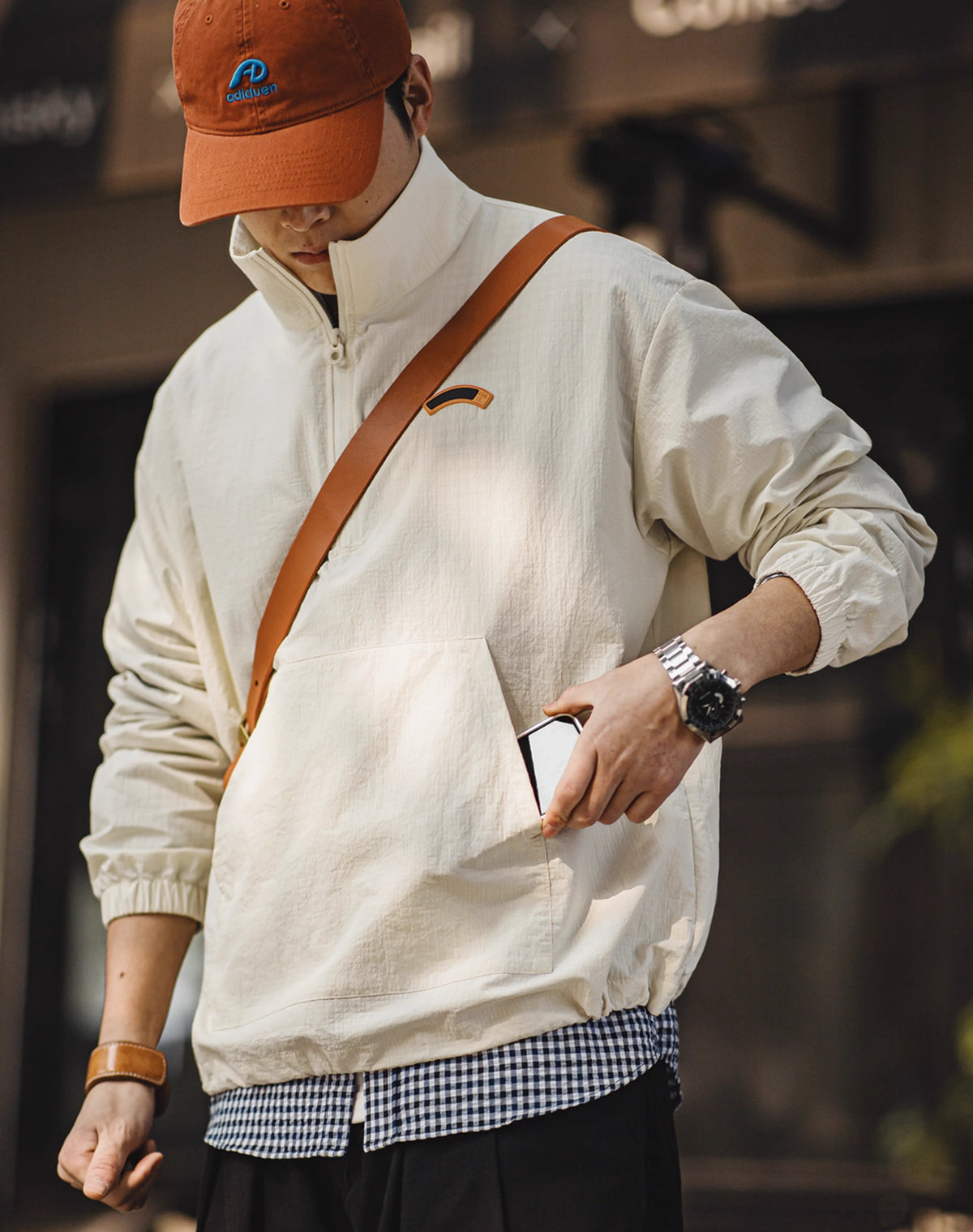 American Retro Workwear Half-Zip Sports Pullover Men's Sweater - Harmony Gallery