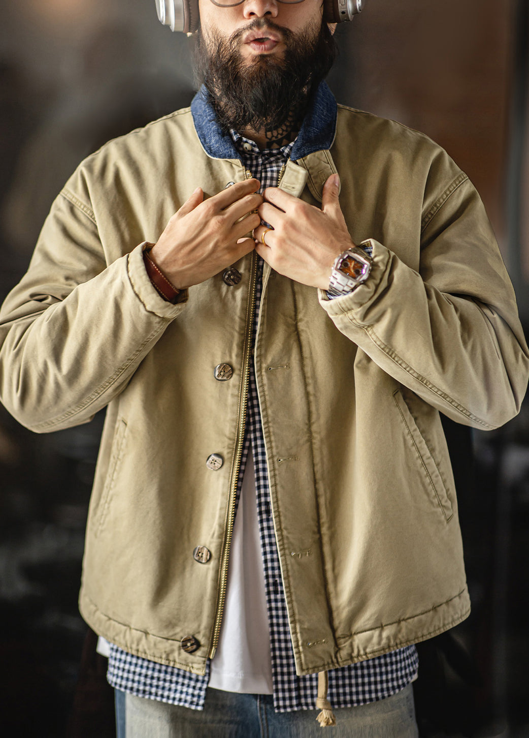 American Retro N1 Deck Suit Thickened Warm Cotton Short Quilted Men's Jacket - Harmony Gallery