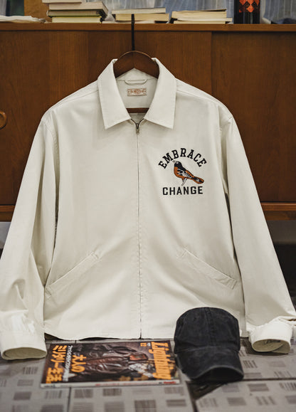 American Retro Embroidered Coach Coat Silhouette Spring Men's Jacket - Harmony Gallery