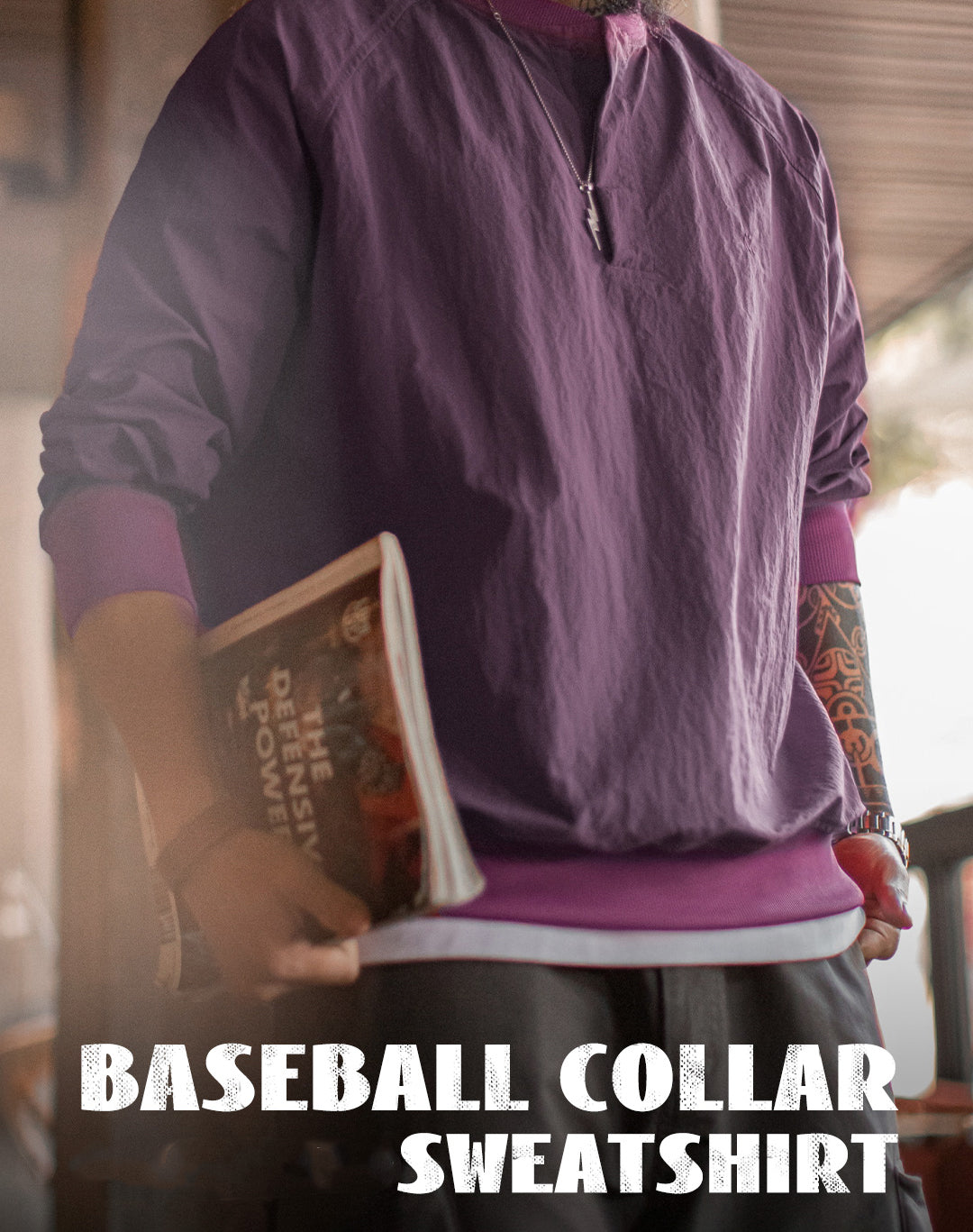American Retro Baseball Collar Loose Pullover Leisure Men's Sweater - Harmony Gallery