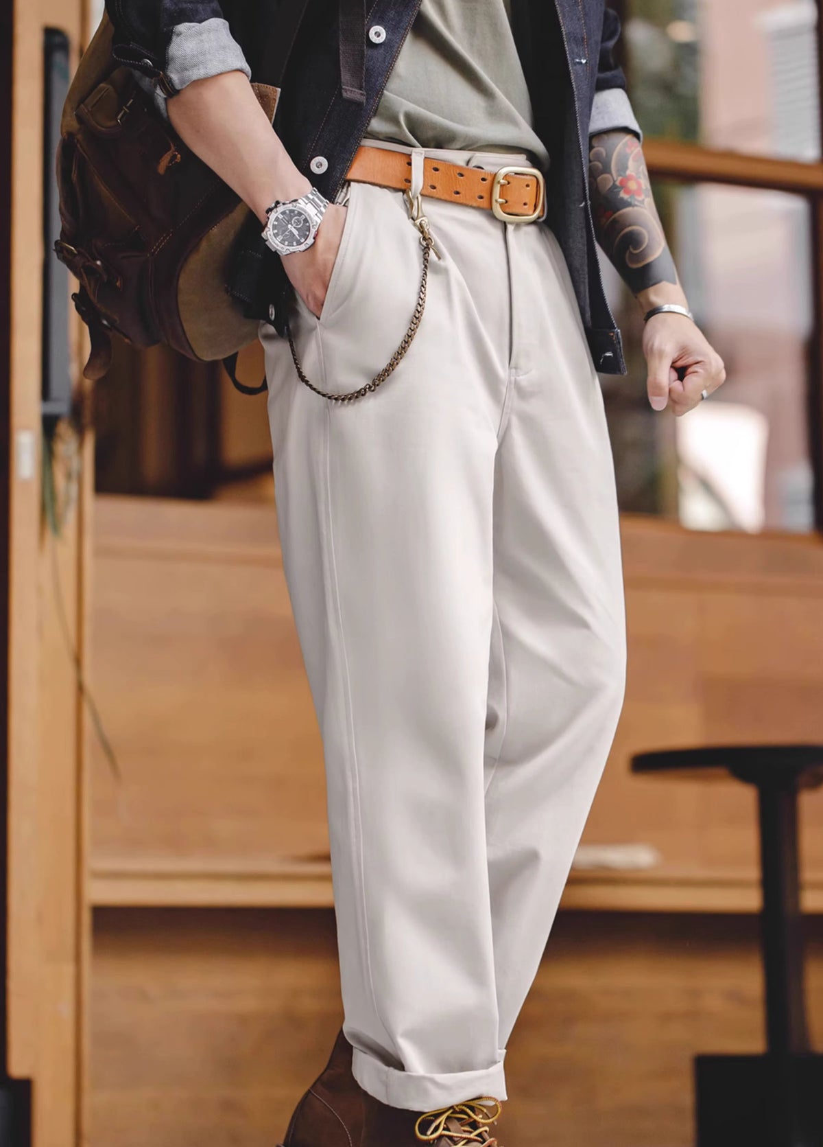 American Retro Casual Naples Gentleman Men's Trousers - Harmony Gallery