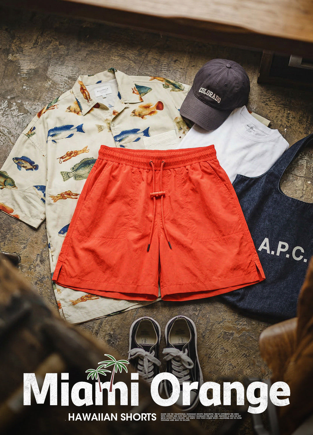 American Retro Beach Elastic Waistband Summer Daily Men's Shorts