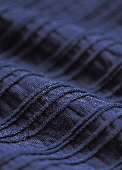 American Retro Jacquard Knitted Denim Henry Shirt Vintage Men's Sweater - Harmony Gallery