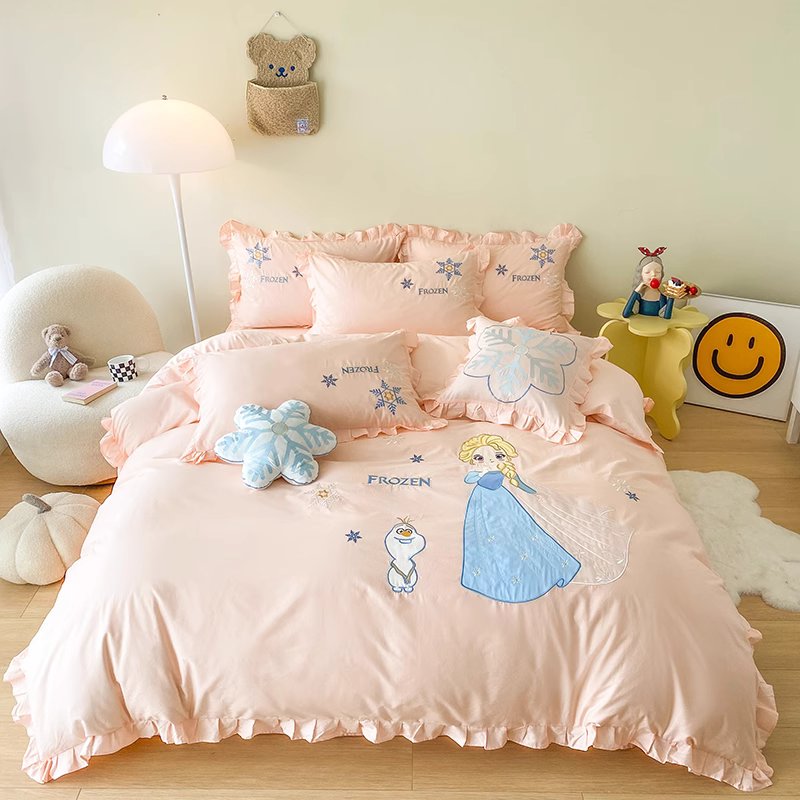 Disney Frozen Princess Elsa Cotton Washed Cotton Four-piece Bed Set - Harmony Gallery