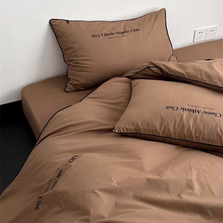 Light Luxury And High-End Four-Piece Pure Cotton Minimalist Bed Set - Harmony Gallery