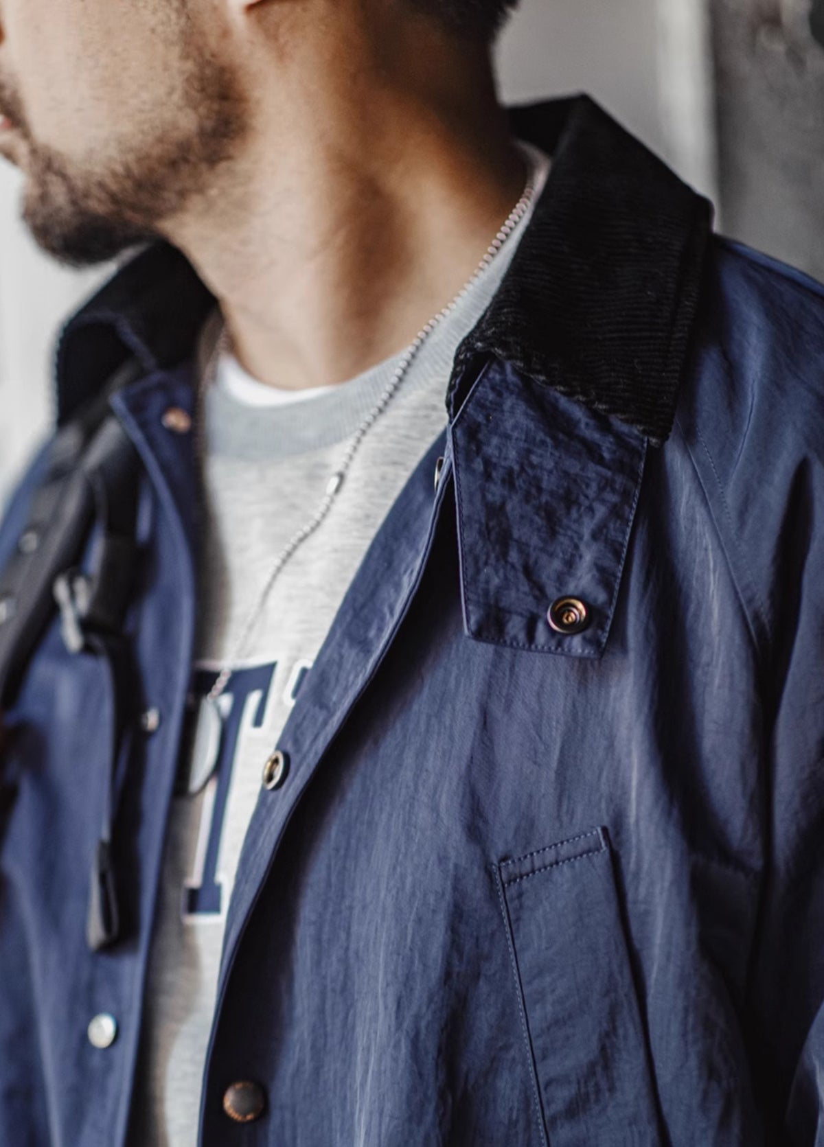 American Retro Oversize Hunting Windbreaker Mid-Length Men's Jacket - Harmony Gallery