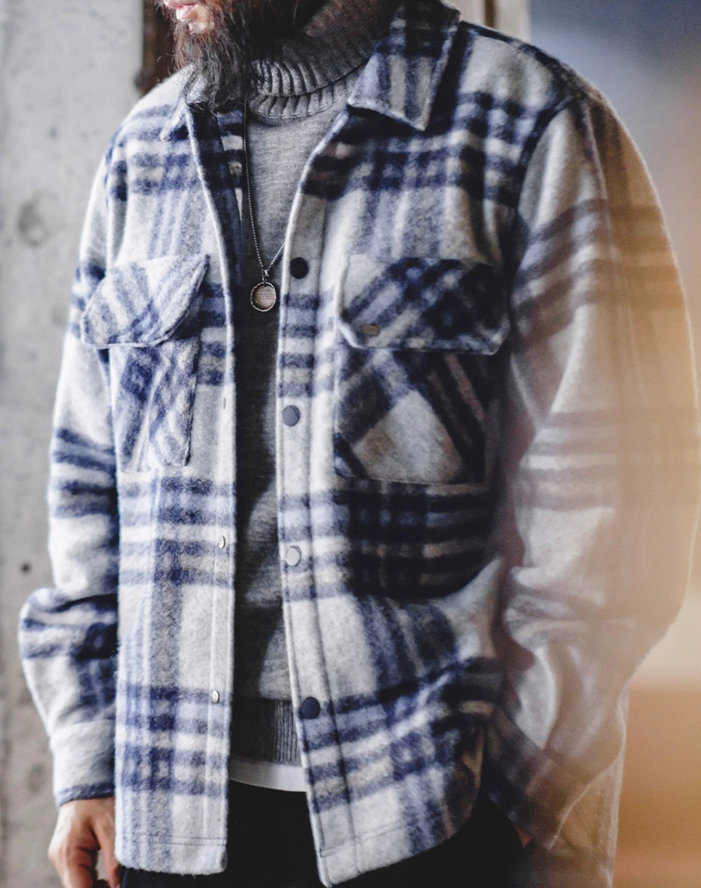 American Casual College Style Pattern Woolen Warm Men's Jacket - Harmony Gallery