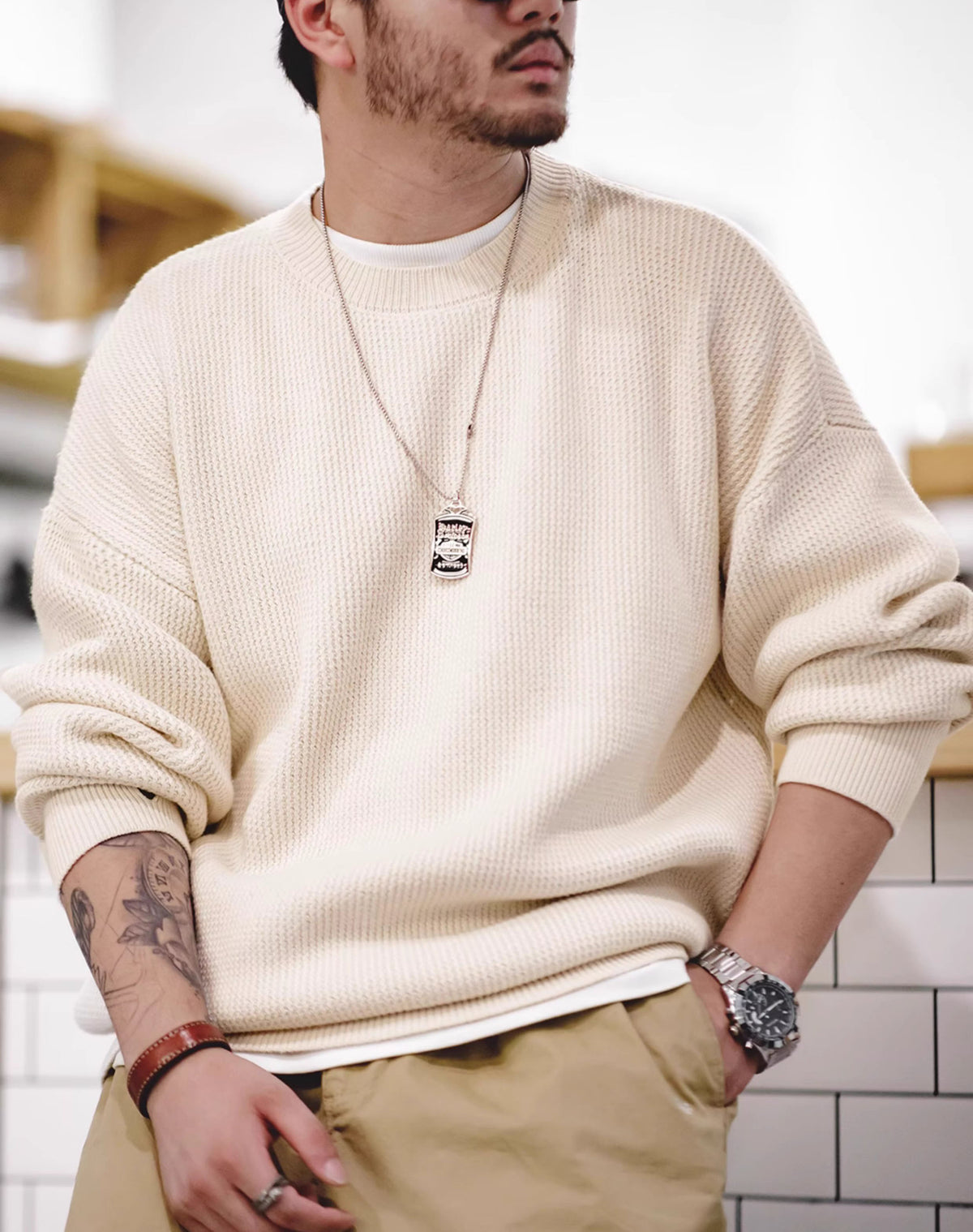 American Retro Sailor Loose Lazy Warm Knitted Men's Sweater - Harmony Gallery