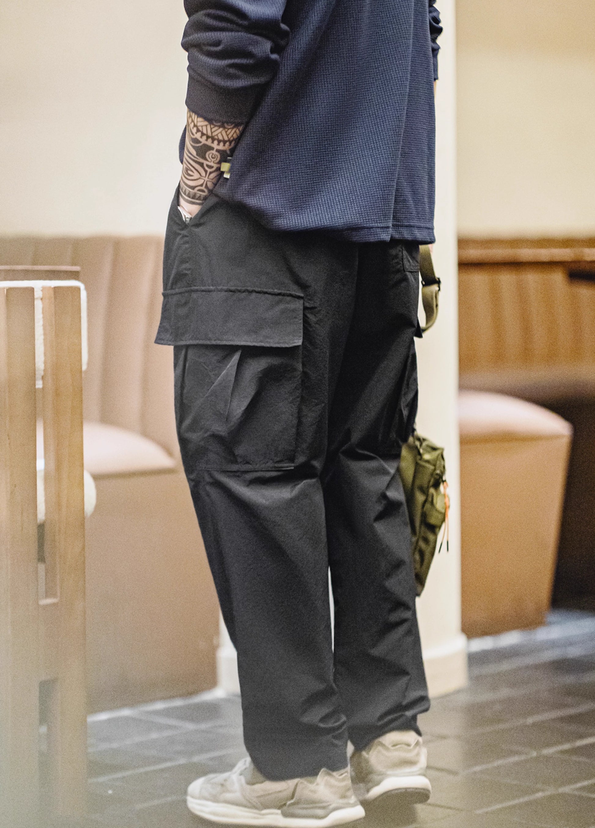 American Retro Multi-Pocket Waterproof Loose Men's Trousers - Harmony Gallery