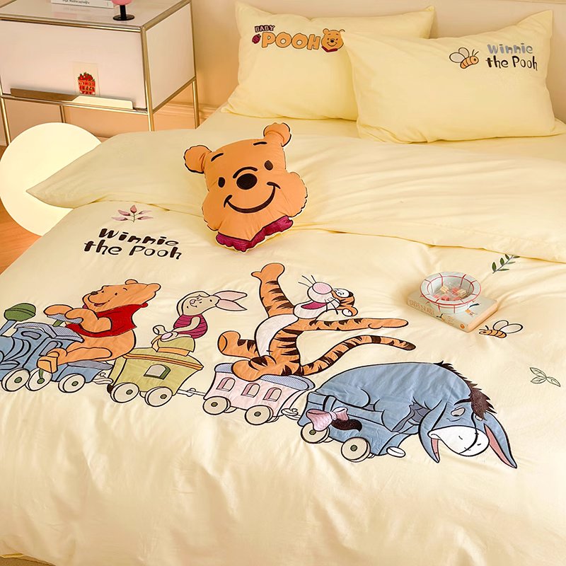 Disney Winnie The Pooh Park Washed Pure Cotton Four-piece Bed Set - Harmony Gallery