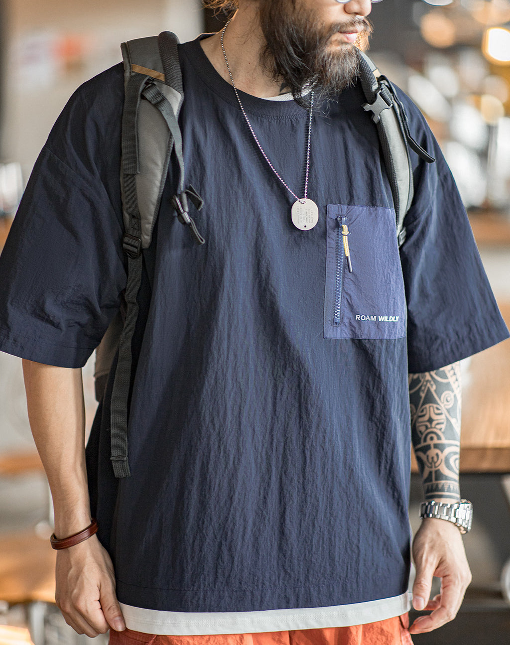 Mountain Outdoor Thin Pocket Half-Sleeved Breathable Men's T-Shirt - Harmony Gallery