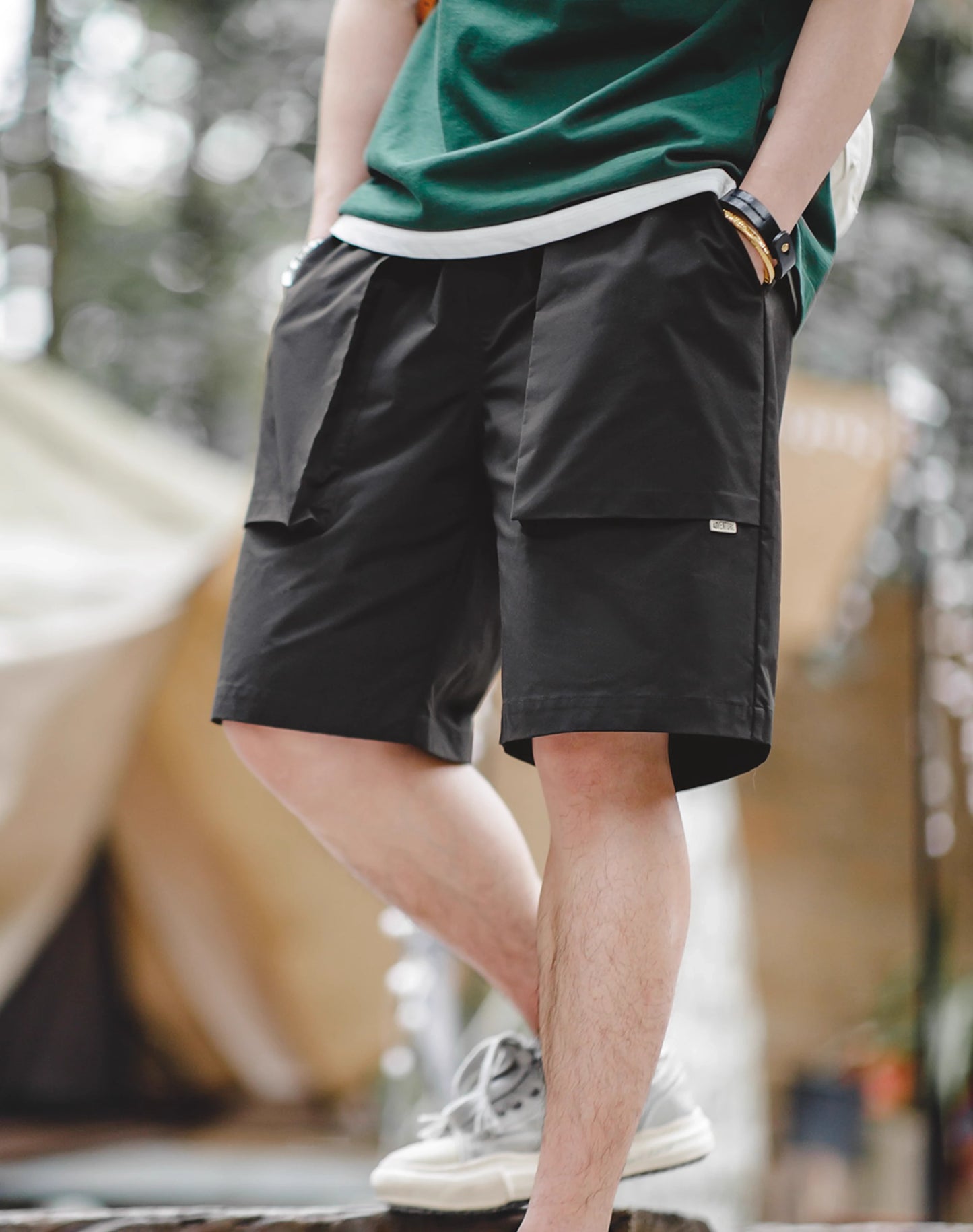 American Retro P44 Woven Large Pocket Straight-Leg Men's Shorts - Harmony Gallery
